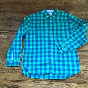 Bonobos XXL LS Blue and Green Check Button Down 100% Cotton